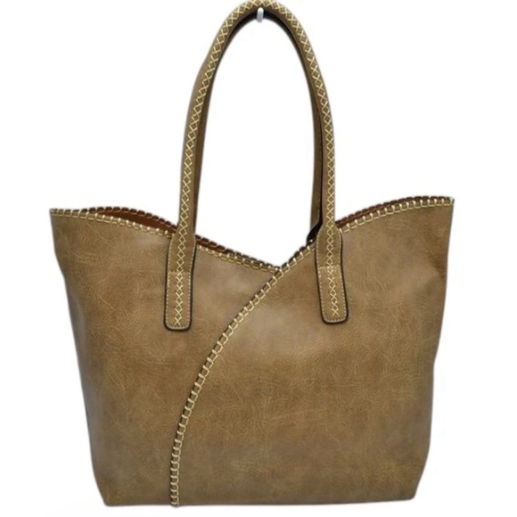 NWT 2 in 1 Green Smart Tote Bag Set with Removable Inner Crossbody Pouch - Picture 2 of 11